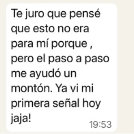 Reseña de WhatsApp sobre la experiencia espiritual